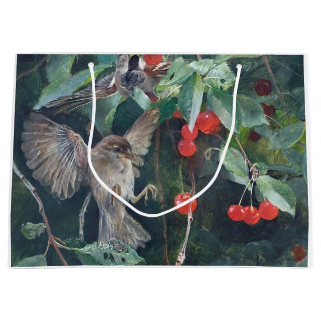 Sparrows in a Cherry Träd, Bruno Liljefors (Framsidan)