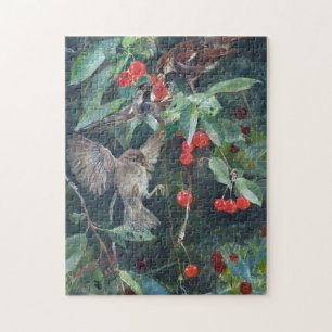 Sparrows in a Cherry Träd, Bruno Liljefors Pussel