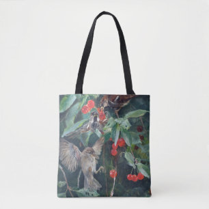 Sparrows in a Cherry Träd, Bruno Liljefors Tygkasse