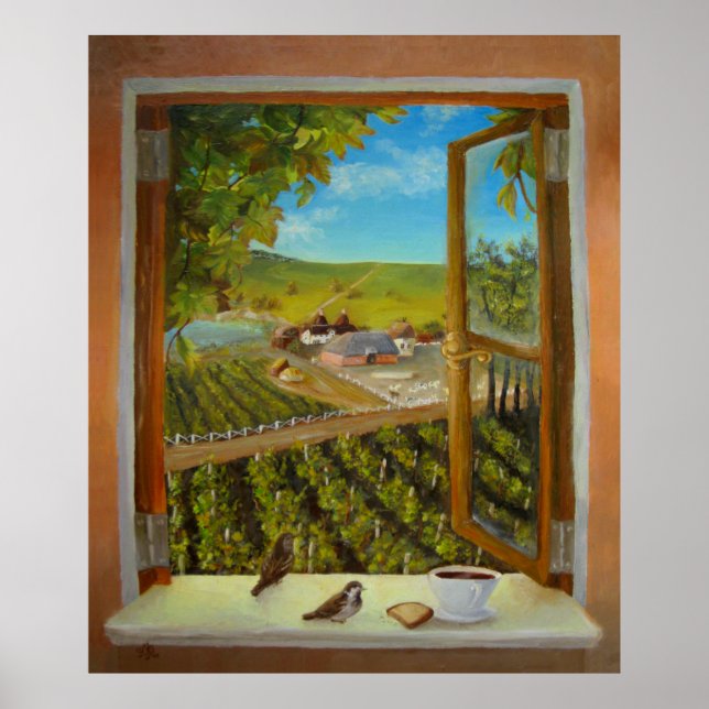 Sparrows på fönstersida poster (Framsidan)