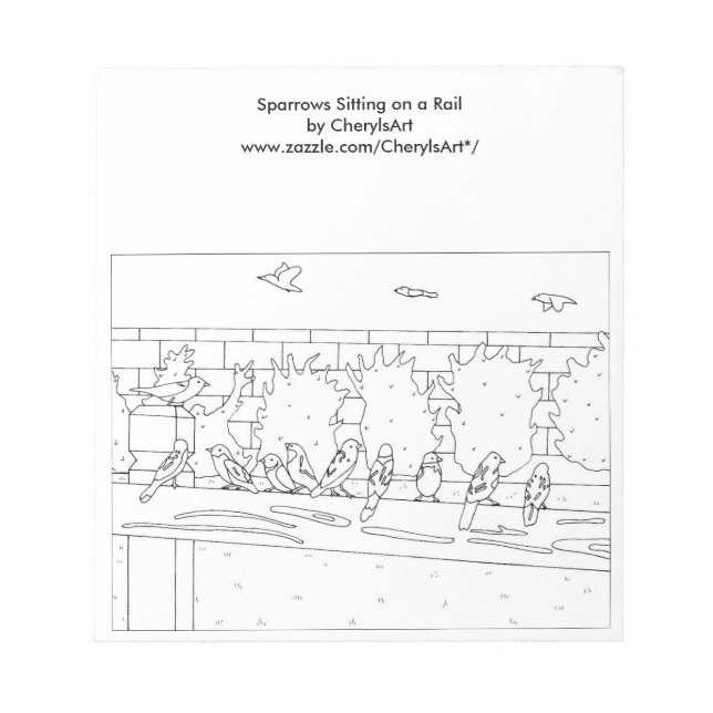 Sparrows Sitta på Anteckningsblock för linjens kon (Framsida)