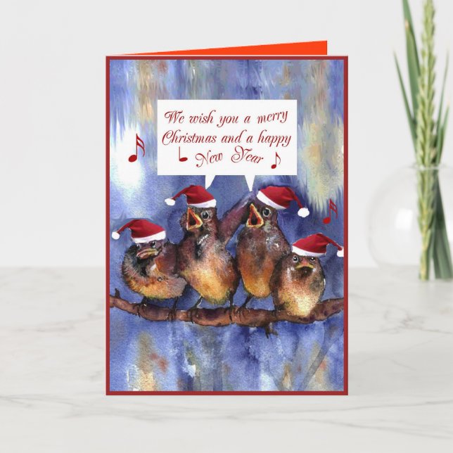 sparrows som önskar god jul helgkort (Framsida)