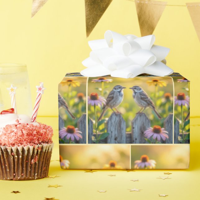 Sparrows utförd på biljettstängsel presentpapper (Födelsedagsfest)