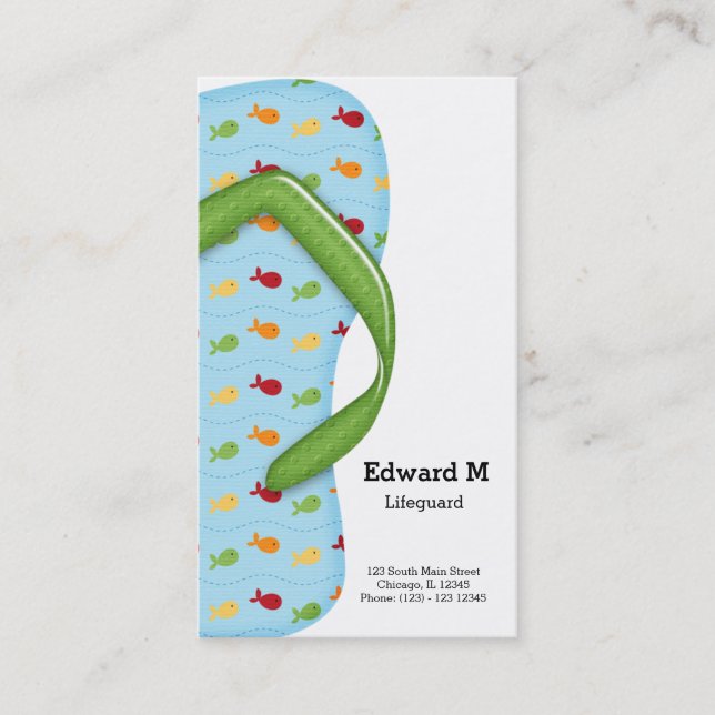 Spärrskyddsmedel för flip-flop visitkort (Framsida)