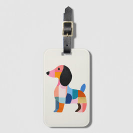 Spärrtagg för blockering av Färg i Cute Dachshund Bagagebricka