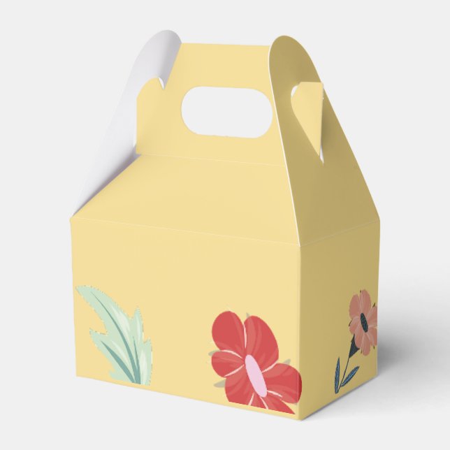 Sparsam Glatt färgfull Blommigt Bröllopsruta Presentaskar (Framsidan Sidan)