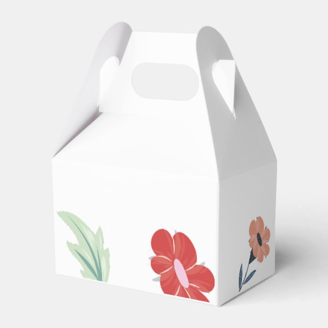 Sparsam Glatt färgfull Blommigt Bröllopsruta Presentaskar (Framsidan Sidan)