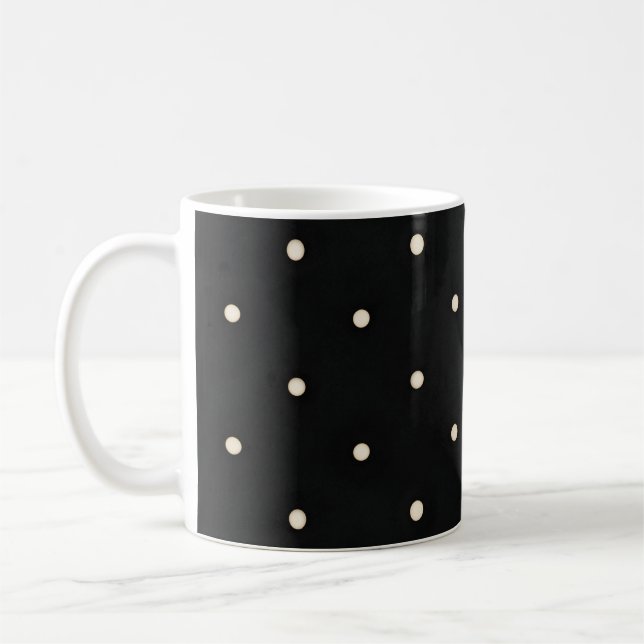 Sparse Polka dots på Black Kaffemugg (Vänster)