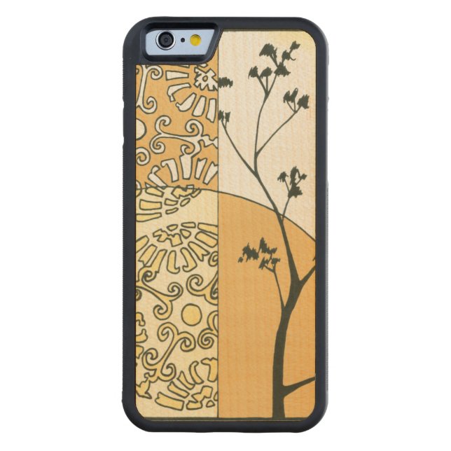 Sparse Träd Silhouette av Megan Meagher Carved Wood iPhone Skal (Baksidan)