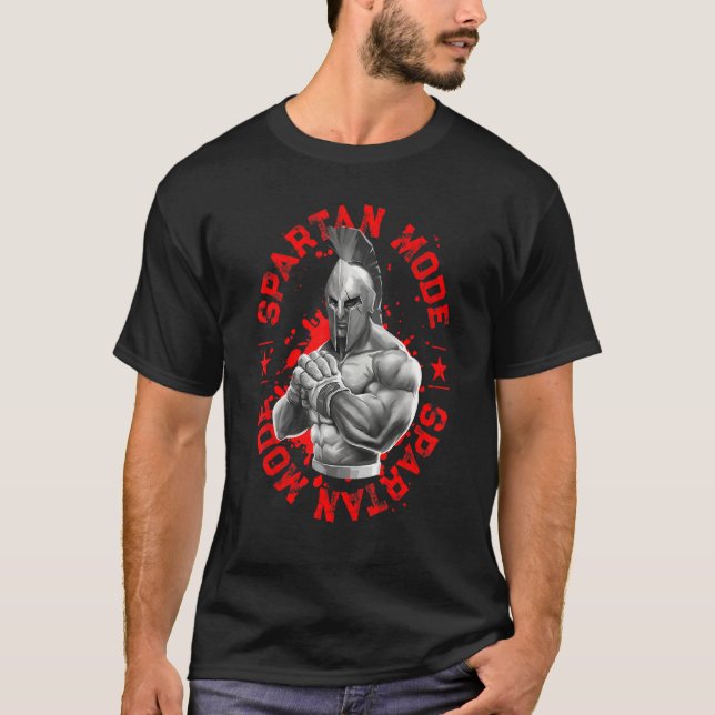 Sparta Fighter Gladiator Boxi för arbetsläge i spa T Shirt (Framsida)