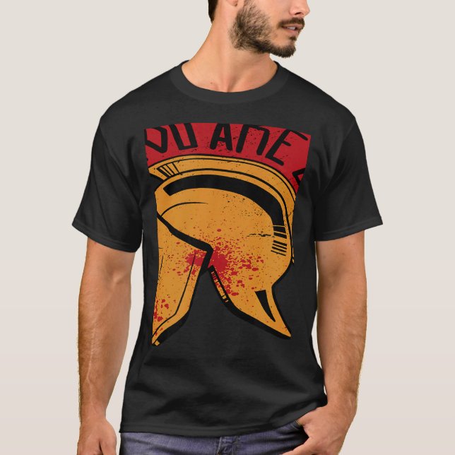Sparta Helmet du är ostoppabel Fitness Motivati T Shirt (Framsida)