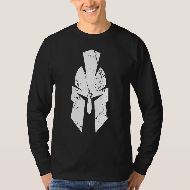 Sparta med hjälmet i Retro-utsikt T Shirt (Framsida)