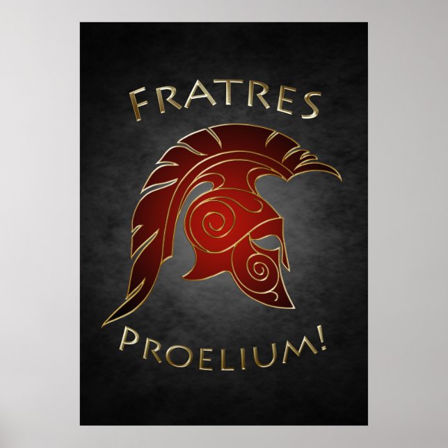 Spartan Battle Greece Warrior Red Poster (Framsidan)