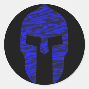 Spartan Blue Runt Klistermärke