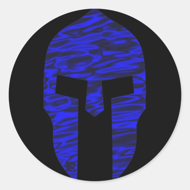 Spartan Blue Runt Klistermärke (Framsida)