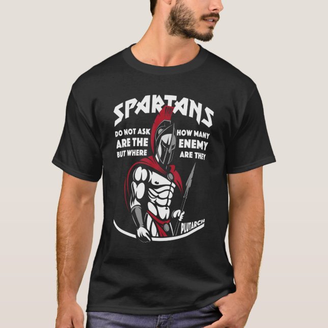 Spartan Fierce Warrior Enemy Spartacus Plutarch C T Shirt (Framsida)