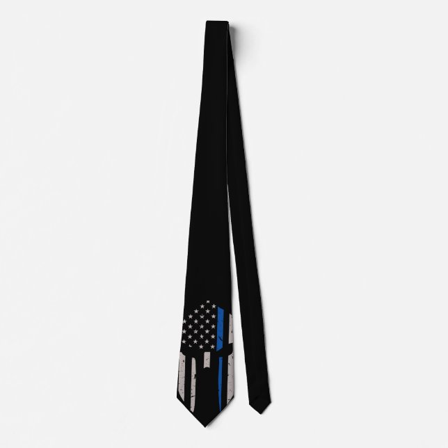 Spartan Helmet Blue Line Flagga Slips (Framsida)