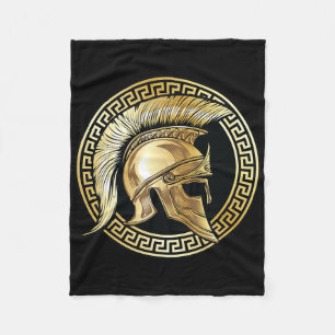 Spartan Helmet Guld Gladiator Sparta Grekiska work Fleecefilt