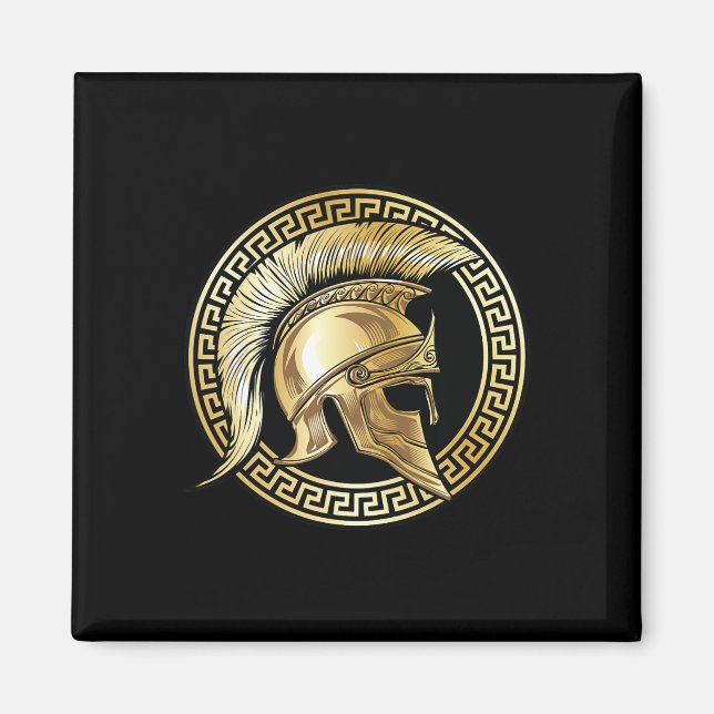 Spartan Helmet Guld Gladiator Sparta Grekiska work Magnet (Framsidan)