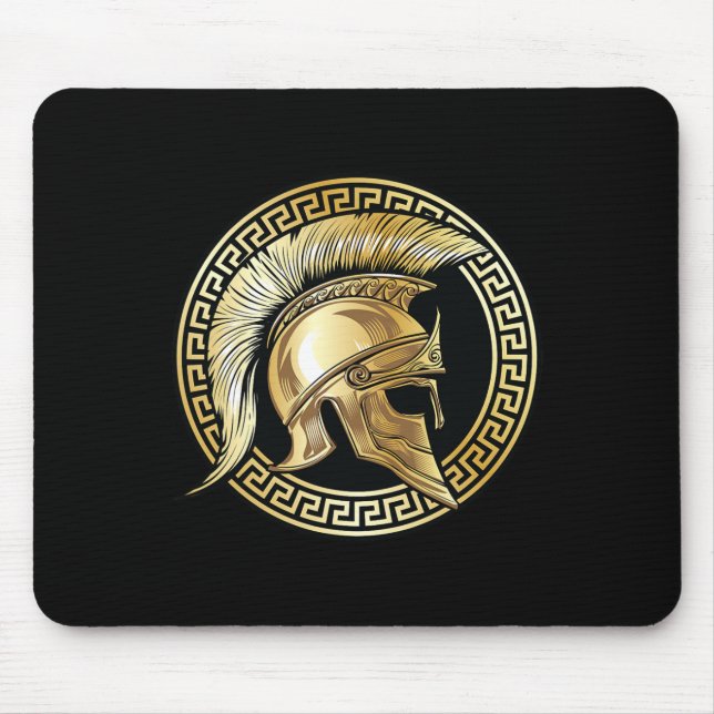 Spartan Helmet Guld Gladiator Sparta Grekiska work Musmatta (Framsidan)