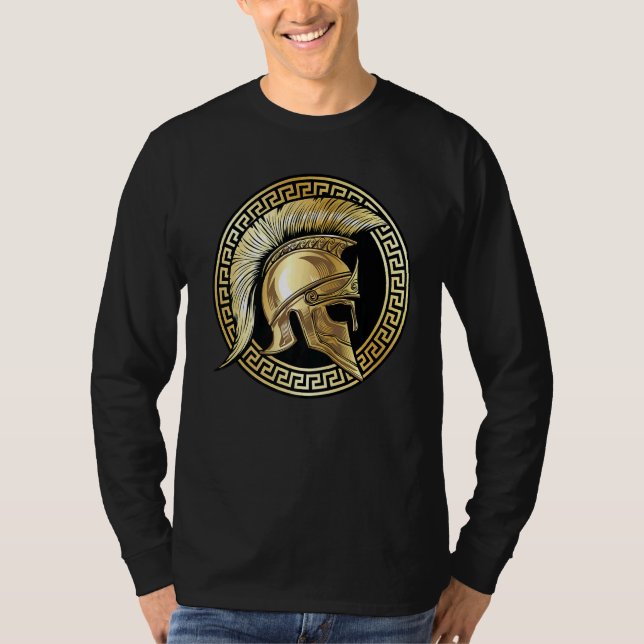 Spartan Helmet Guld Gladiator Sparta Gym Wor T Shirt (Framsida)