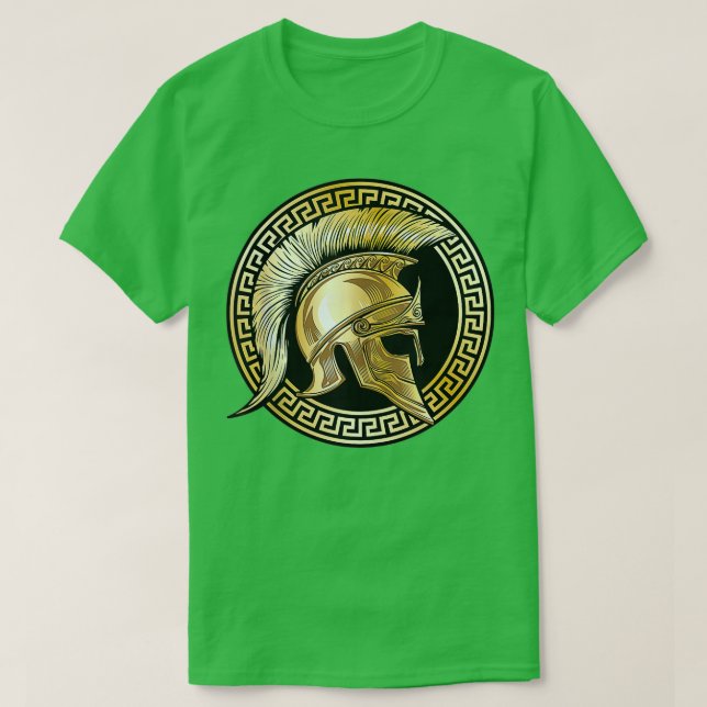 Spartan Helmet Guld Gladiator Sparta Gym Wor T Shirt (Design framsida)