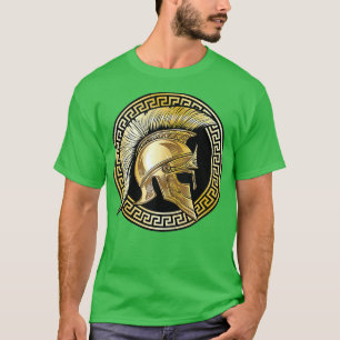 Spartan Helmet Guld Gladiator Sparta Gym Wor T Shirt