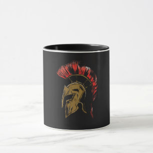 Spartan Helmet Illustration Mugg