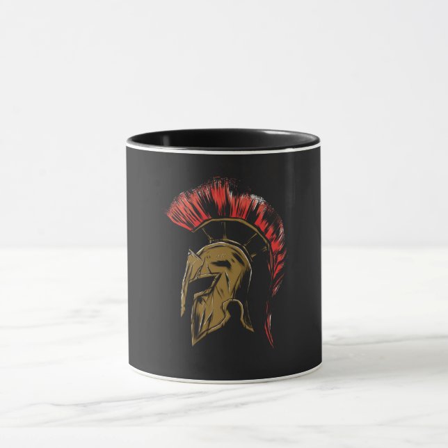 Spartan Helmet Illustration Mugg (Center)