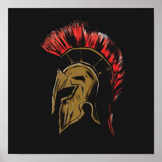 Spartan Helmet Illustration Poster (Framsidan)