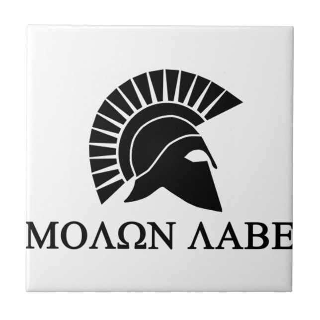 Spartan Helmet Molon Labe Kakelplatta (Framsidan)