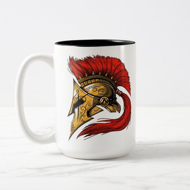 Spartan Helmet Två-Tonad Mugg (Vänster)