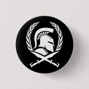 Spartan Helmet Utandning och svärd Knapp