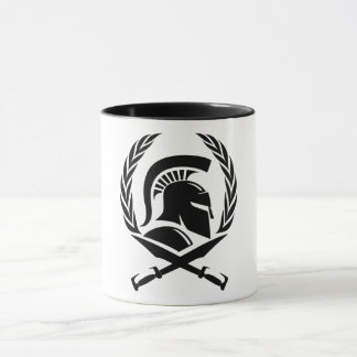 Spartan Helmet Utandning och svärd Mugg