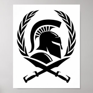 Spartan Helmet Wandeand Sword Poster