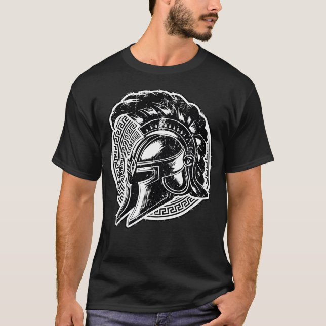 Spartan Helmet Warrior Gladiator Workout 300 Gym F T Shirt (Framsida)