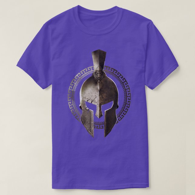 Spartan Helmet Warrior Gladiator Workout Sparta Gr T Shirt (Design framsida)