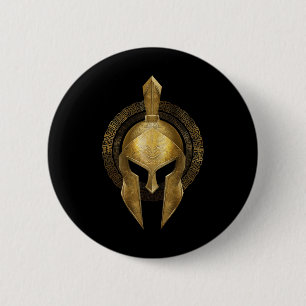Spartan Helmet Warrior Guld Gladiator Sparta greki Knapp