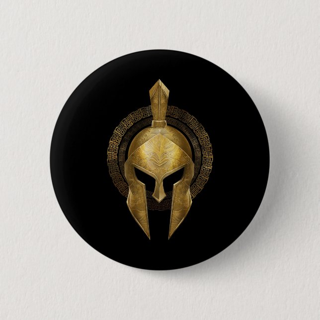 Spartan Helmet Warrior Guld Gladiator Sparta greki Knapp (Framsida)