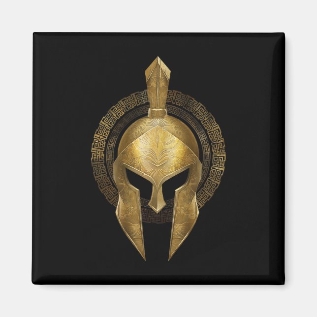 Spartan Helmet Warrior Guld Gladiator Sparta greki Magnet (Framsidan)