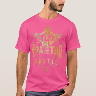 Spartan Hustle Guld grekiska Helmet Gym Sparta Gla T Shirt