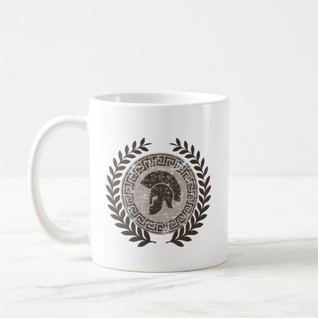 "Spartan Legacy - Ancient Warrior Emblem Design" Kaffemugg (Vänster)