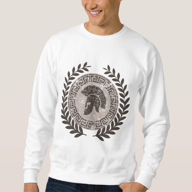 "Spartan Legacy - Ancient Warrior Emblem Design" Lång Ärmad Tröja (Framsida)