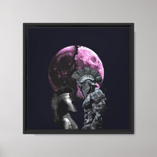 Spartan lite med Rosa Måne Fantasy Art Canvastryck