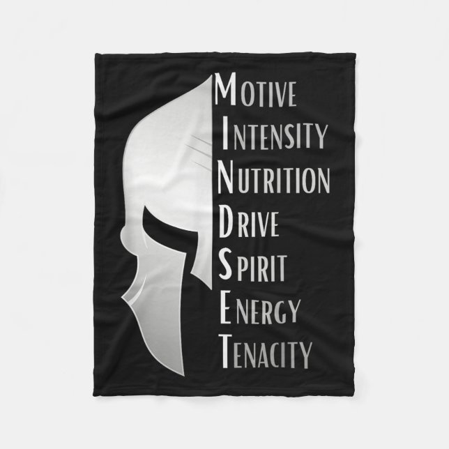 Spartan Mindset Motivational Insrational Quote Gra Fleecefilt (Framsidan)