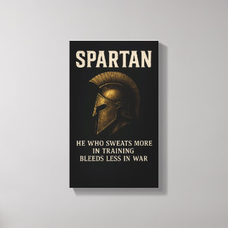 Spartan Motivation Wall Art, Motivational Quote, Canvastryck