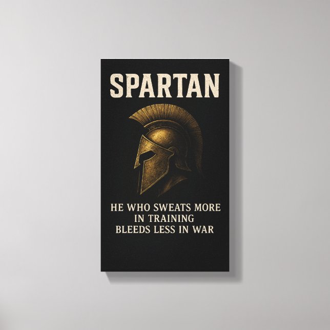 Spartan Motivation Wall Art, Motivational Quote, Canvastryck (Framsida)