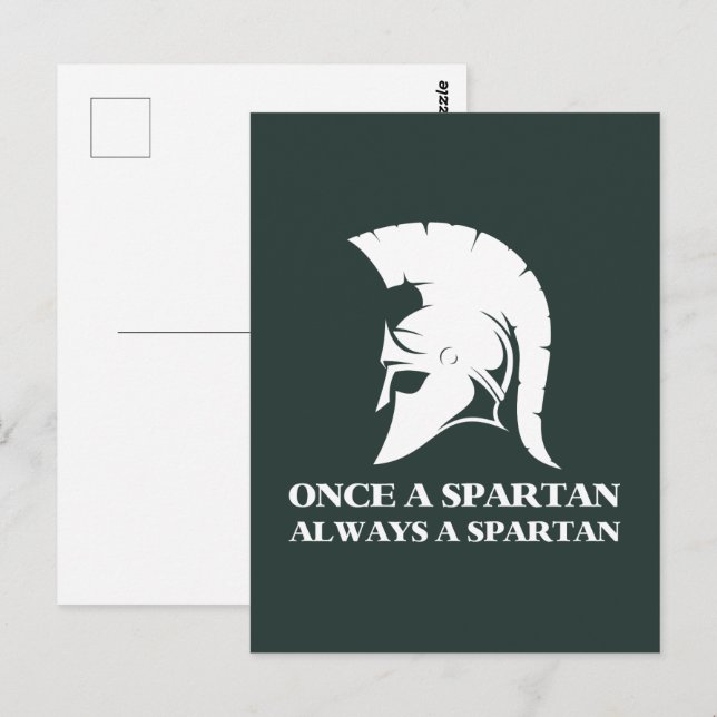 Spartan Strong Gång A Spartan Alltid en spartan Vykort (Fram/baksida)