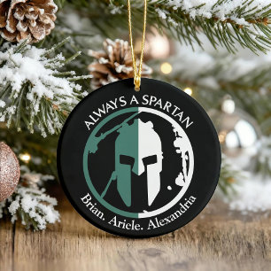 Spartan Strong Go Green Personalize Julgransprydnad Keramik