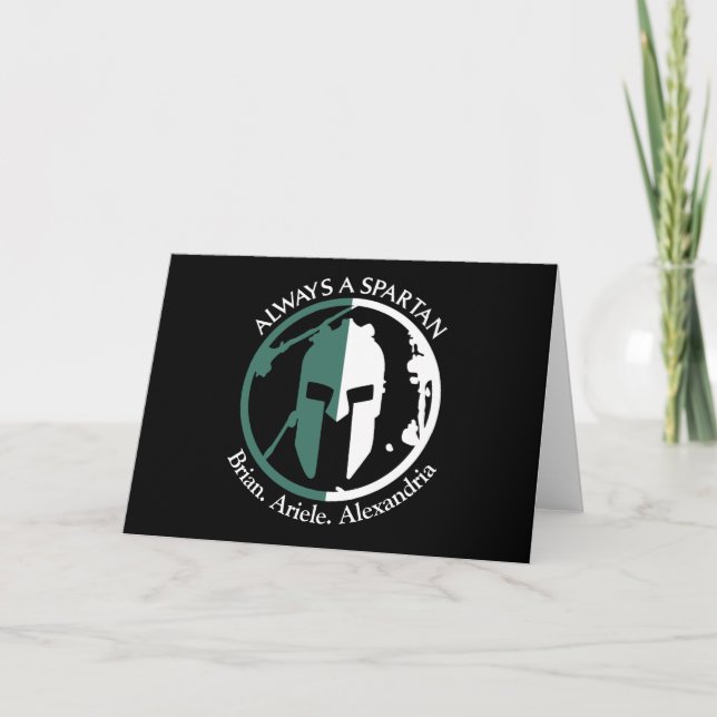 Spartan Strong Go Green Personalize Namn Kort (Framsida)